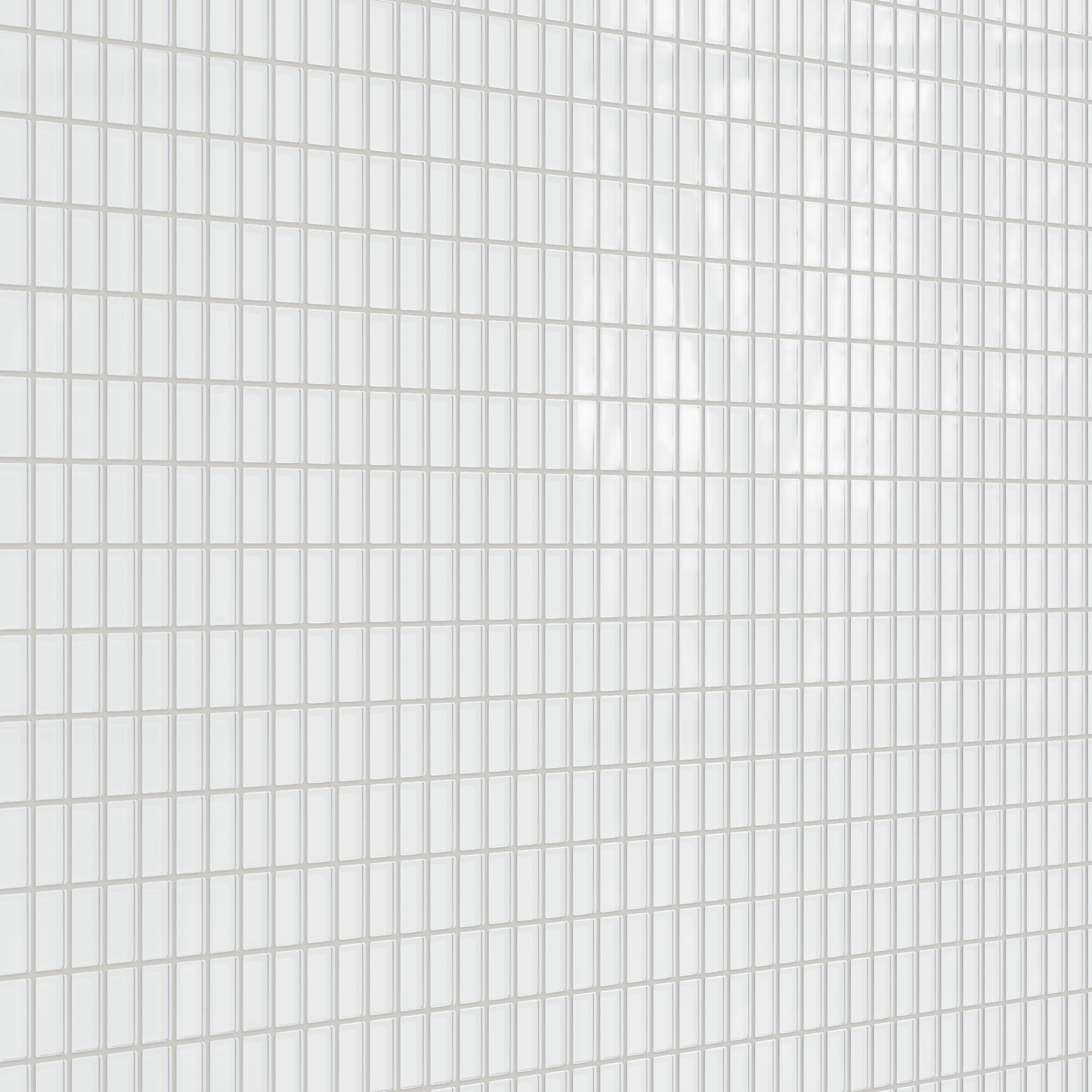 1x2 Straight Set Sheeted Glass Mosaic Tile in Egret Gloss