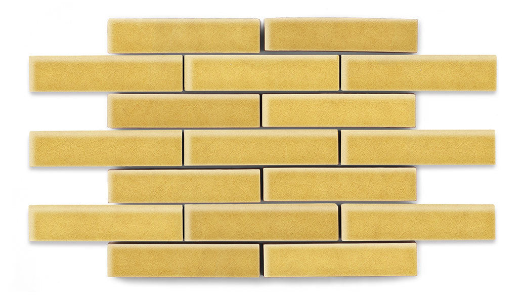 1x4 Half Offset Sheeted Original Ceramic Mosaic Tile in Haystack Gloss