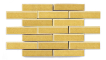 1x4 Half Offset Sheeted Original Ceramic Mosaic Tile in Haystack Gloss