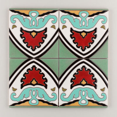 6x6 Handpainted Sample Old California #10  in Warm Motif