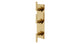 Flatiron Three Handle Wall Mount Shower Trim with Linear Lever Handles in Satin Brass
