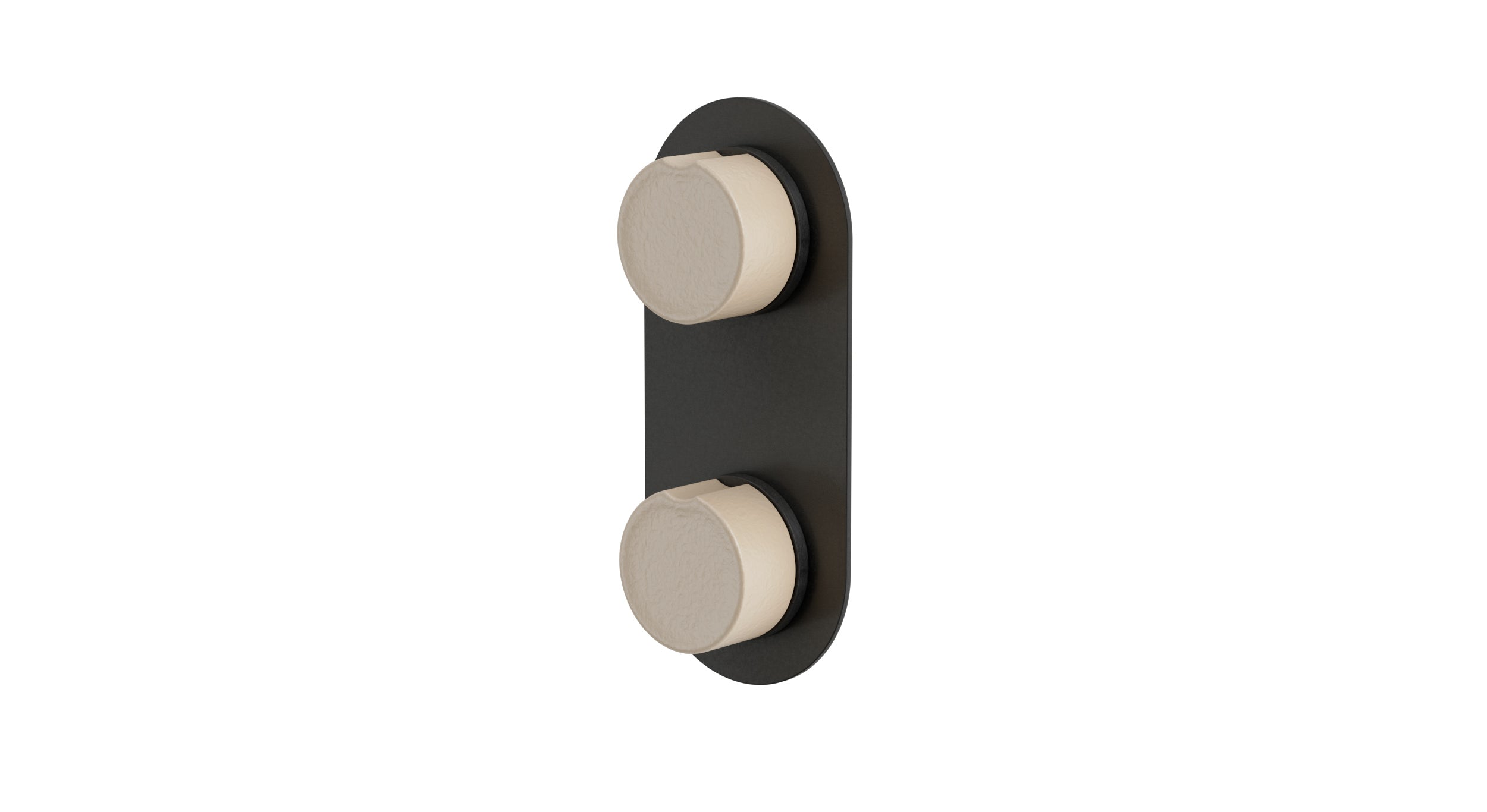 Foundry Two Handle Wall Mount Shower Trim with Groove Ceramic Knob Handles in Blackened Nickel