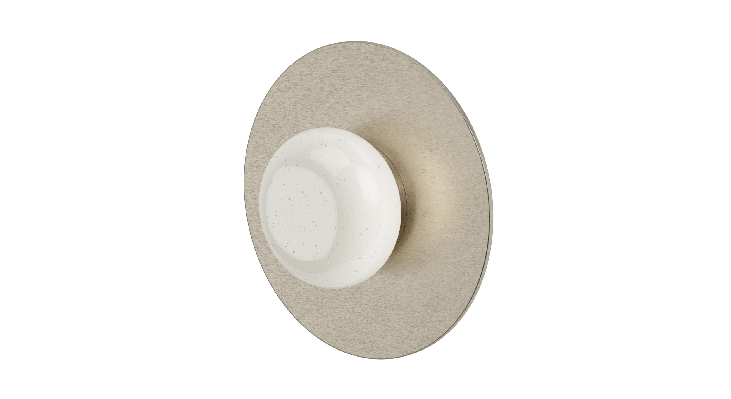 Foundry One Handle Wall Mount Shower Trim with Pebble Ceramic Knob Handle in Satin Nickel