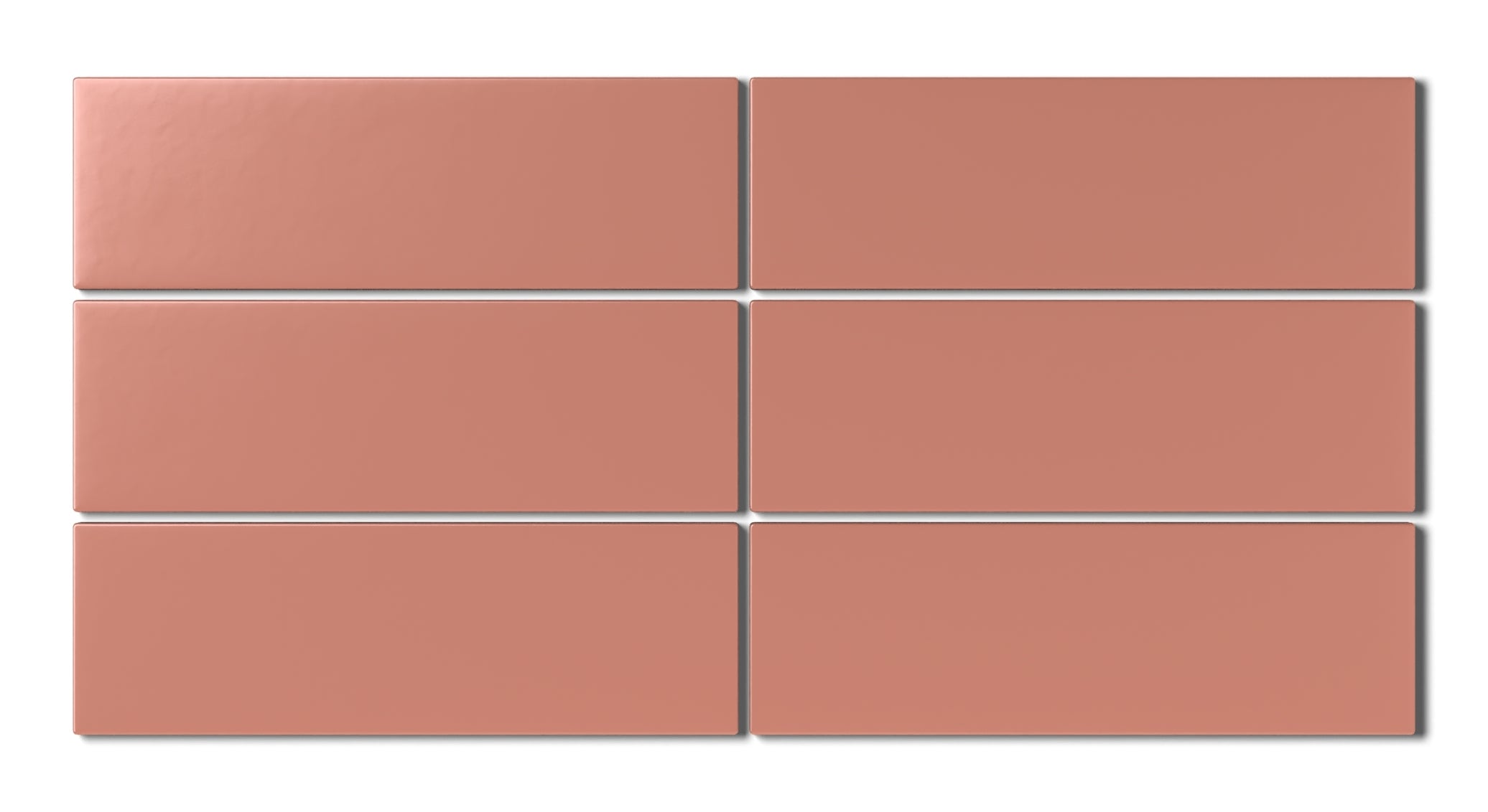 3x9 Natural Press Ceramic Tile in Madder Red Matte