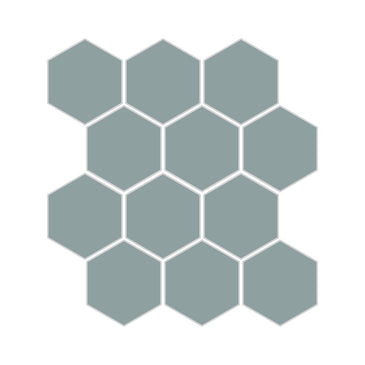 3" Hexagon Sheeted Original Ceramic Mosaic Tile in Overcast Matte