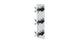 Flatiron Three Handle Wall Mount Shower Trim with Linear Cross Handles in Polished Chrome