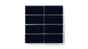 2x4 Straight Set Sheeted Original Ceramic Mosaic Tile in Navy Blue Gloss