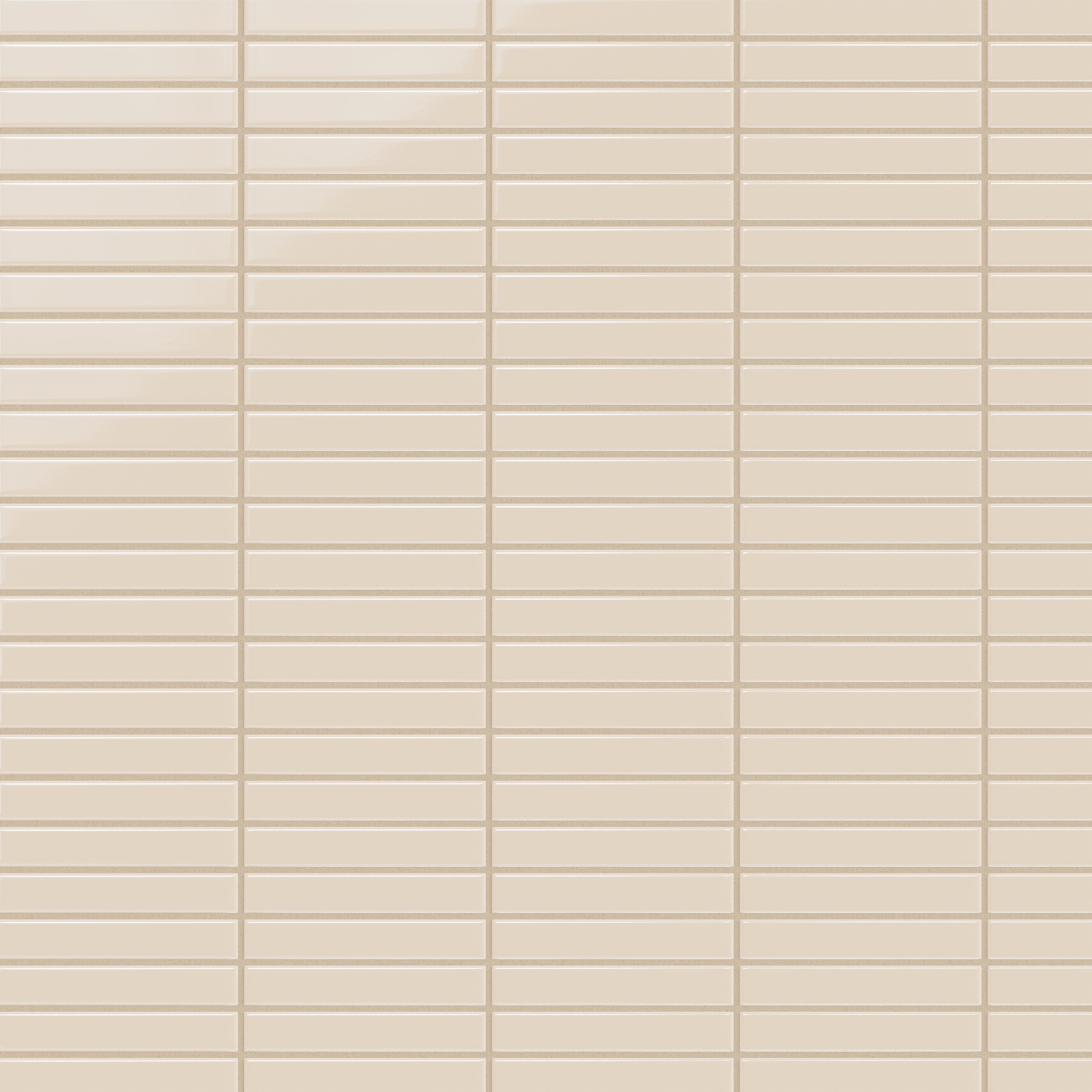 1x6 Straight Set Sheeted Original Ceramic Mosaic Tile in Ivory Gloss