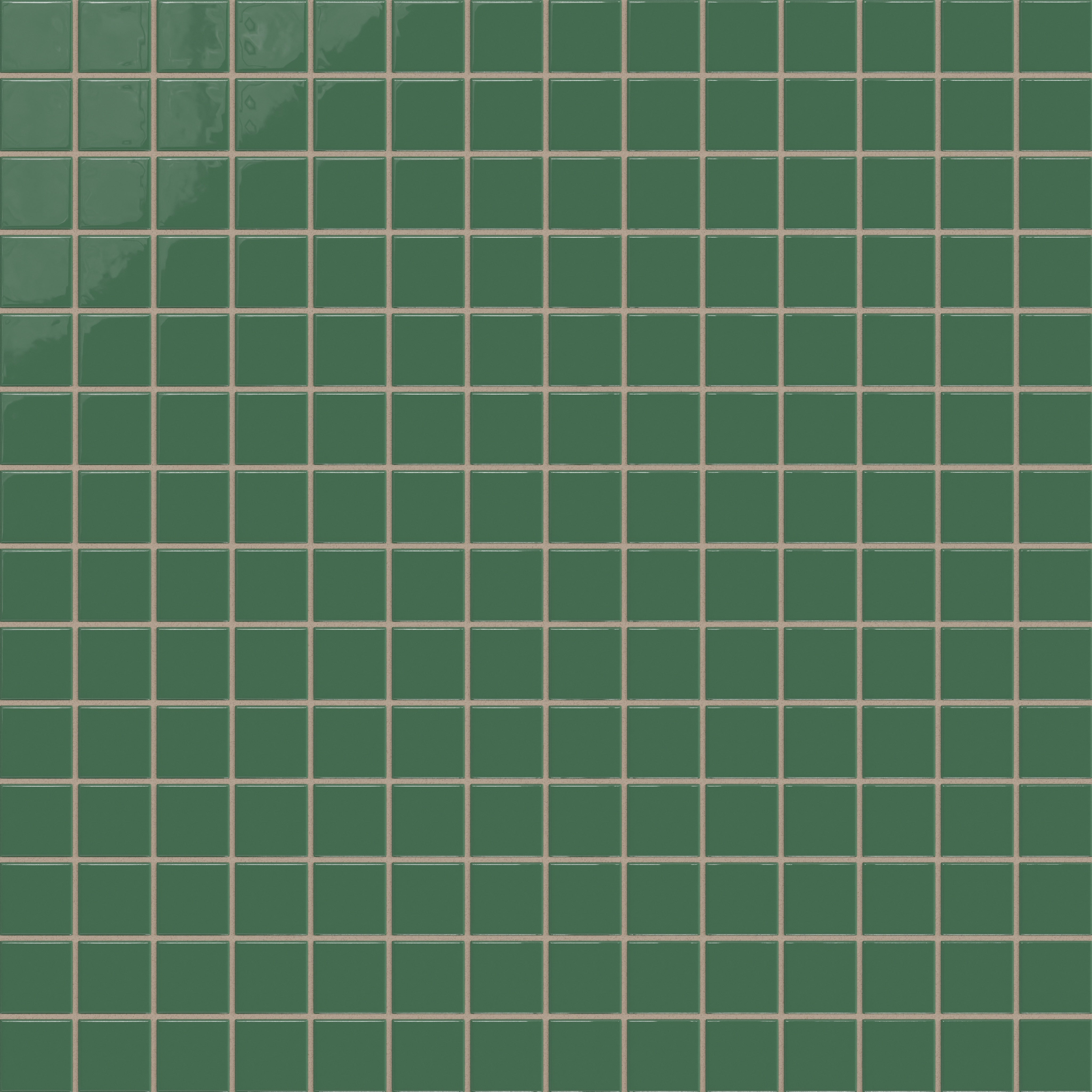 2x2 Straight Set Sheeted Natural Press Ceramic Mosaic Tile in Viridian Gloss