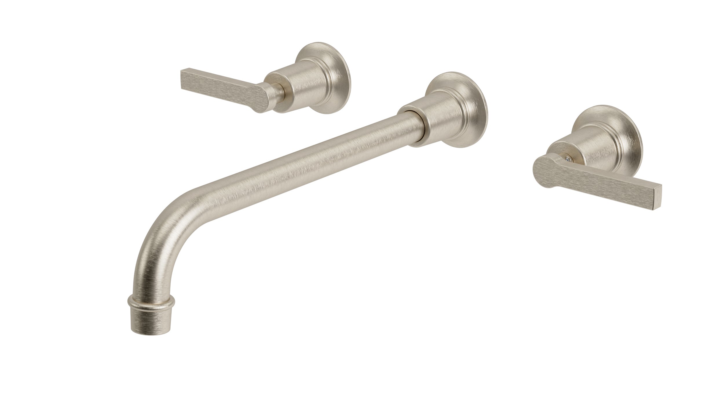 Emerson Two Handle Wall Mount 12" Lavatory Faucet with Classic Lever Handles in Satin Nickel