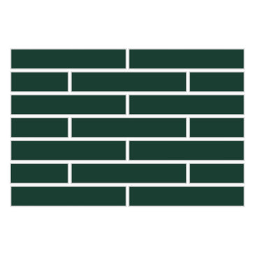 1x6 Half Offset Sheeted Original Ceramic Mosaic Tile in Evergreen Matte