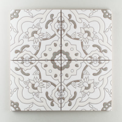 8x8 Handpainted Sample Grandola  in Neutral Motif