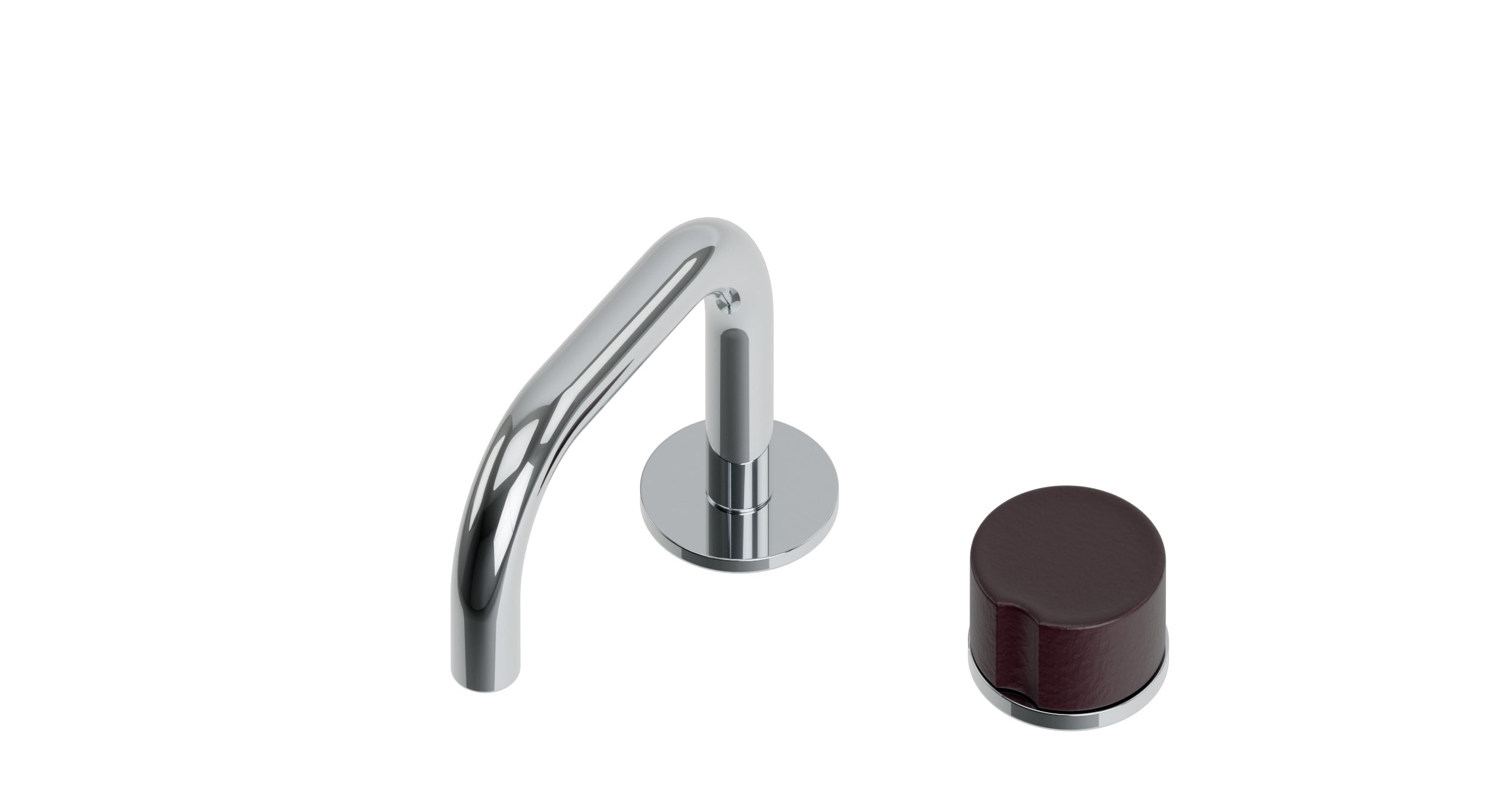 Foundry One Handle Deck Mount Squaretop Lavatory Faucet with Groove Ceramic Knob Handle in Polished Chrome