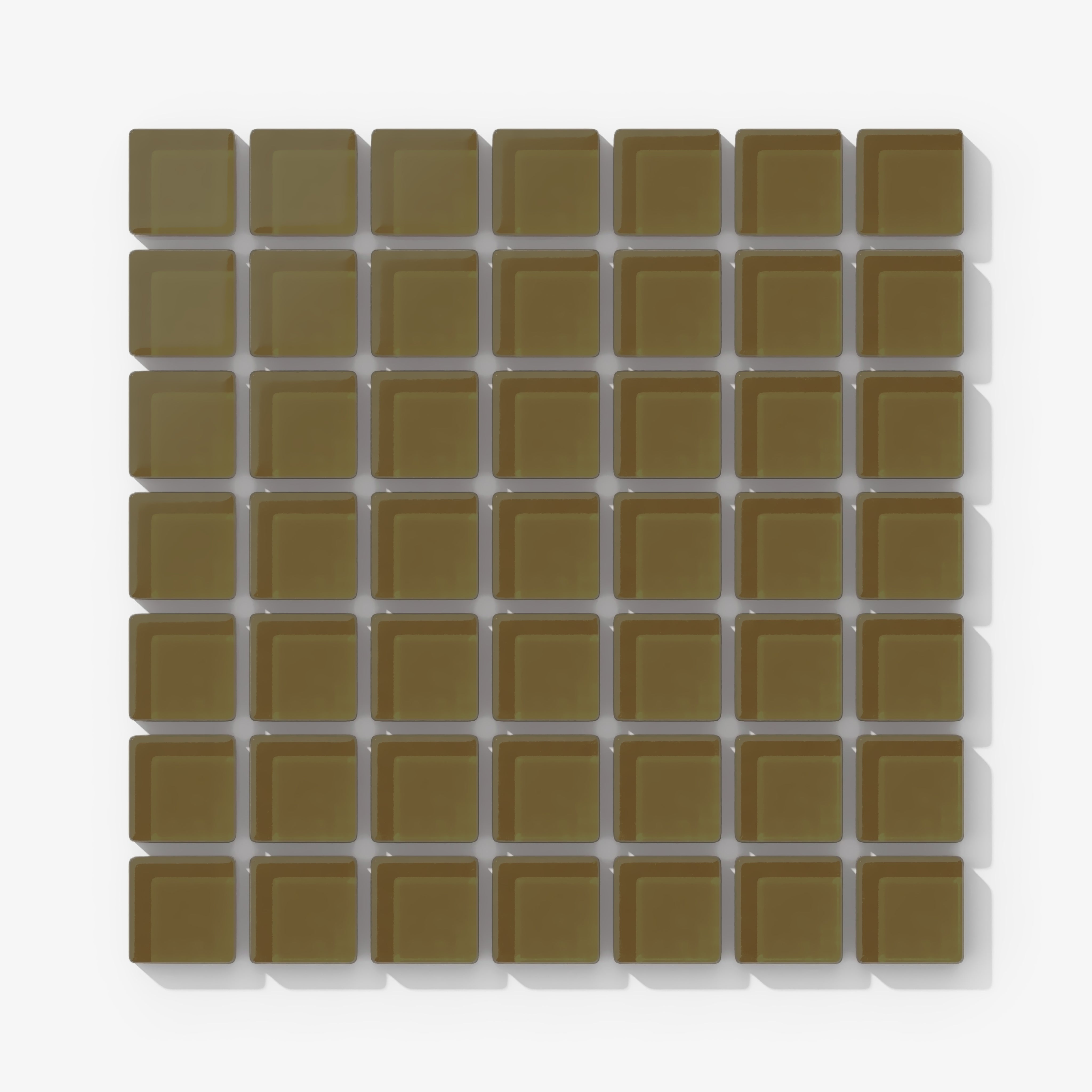 1x1 Straight Set Sheeted Glass Mosaic Tile in Merlin Matte