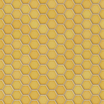 1" Hexagon Sheeted Original Ceramic Mosaic Tile in Haystack Gloss