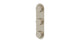 Foundry Three Handle Wall Mount Shower Trim with Barrel Knob Handles in Satin Nickel