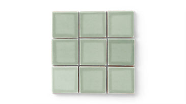 3x3 Straight Set Sheeted Original Ceramic Mosaic Tile in Rosemary Gloss