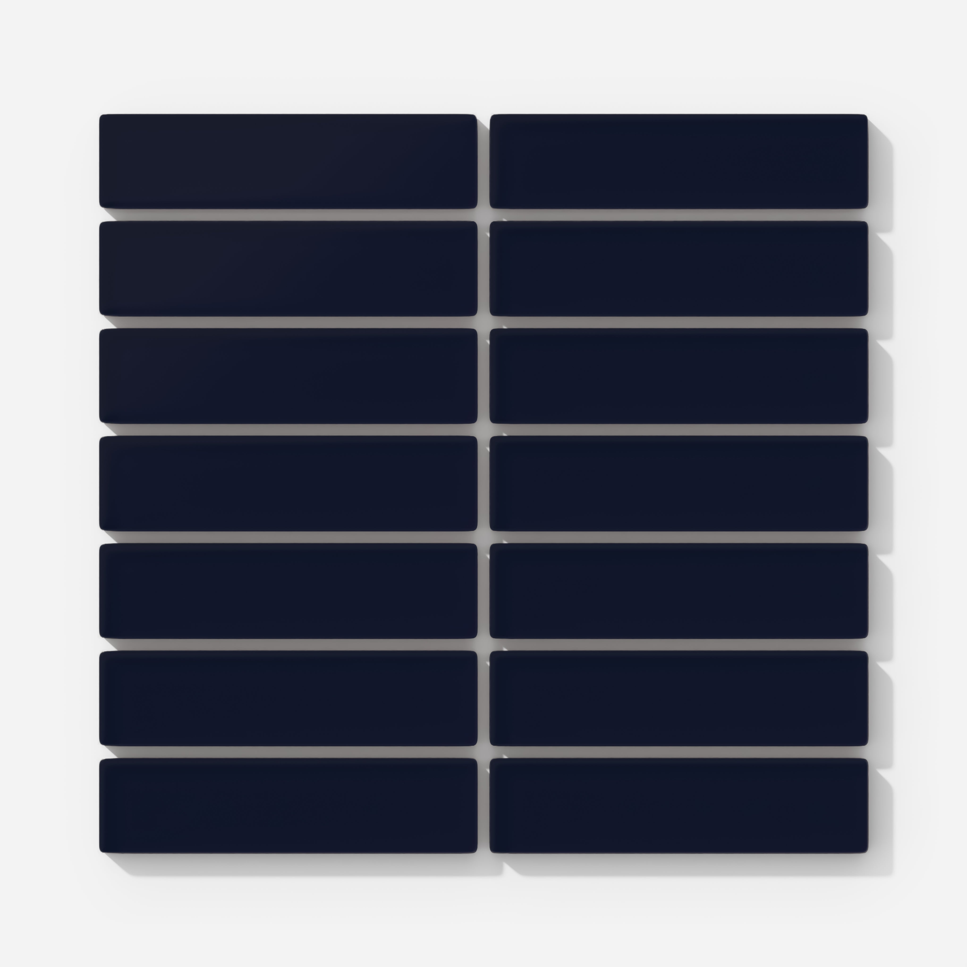 1x4 Straight Set Sheeted Glass Mosaic Tile in Barn Swallow Matte
