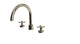 Contour Two Handle Deck Mount Gooseneck Bath Trim with Soft Cross Handles in Polished Nickel