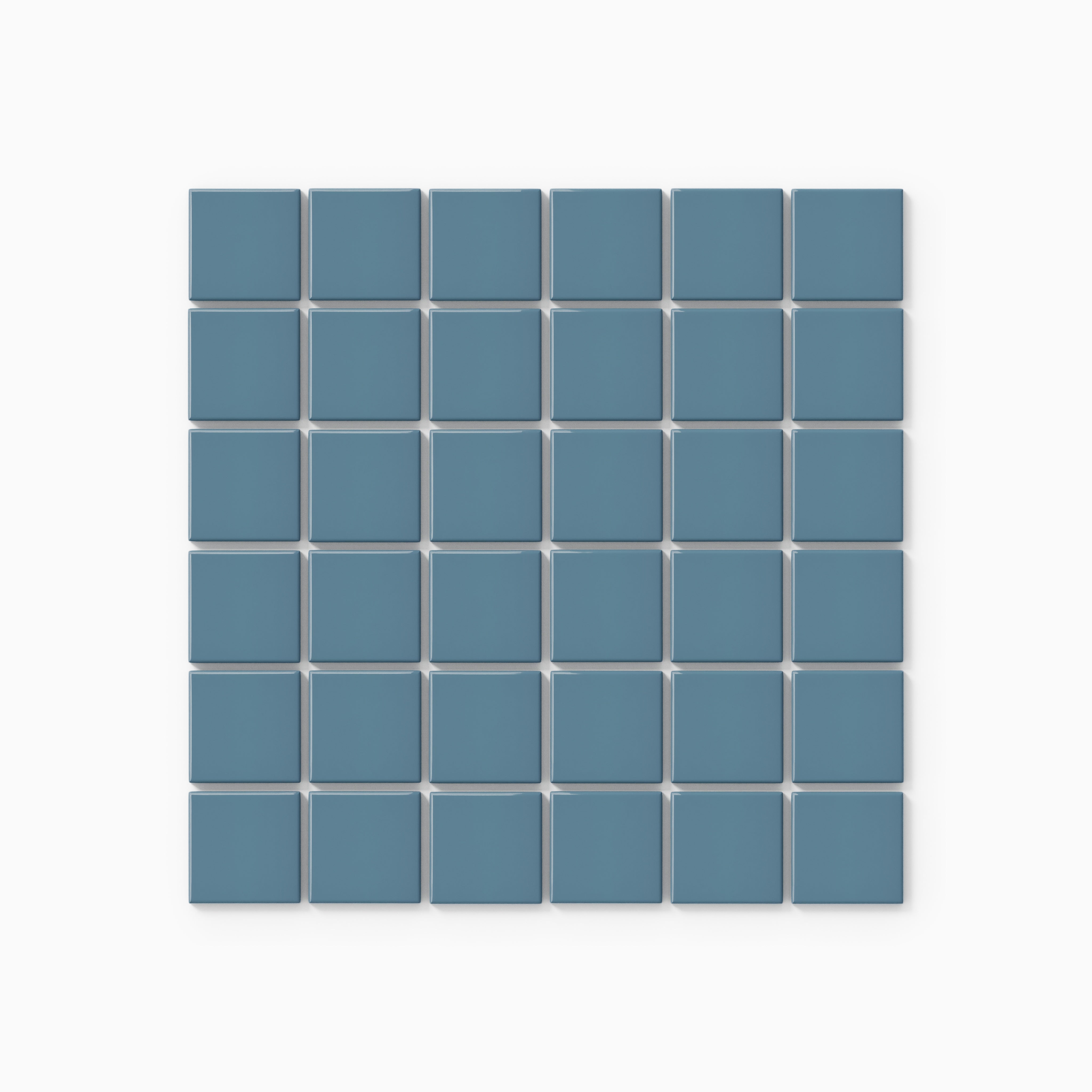 2x2 Straight Set Sheeted Natural Press Ceramic Mosaic Tile in Azurite Gloss