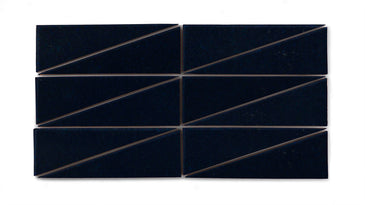 Right Scalene Triangle Original Ceramic Tile in Navy Blue Gloss
