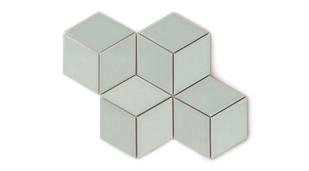 Large Diamond Original Ceramic Tile in Overcast Gloss