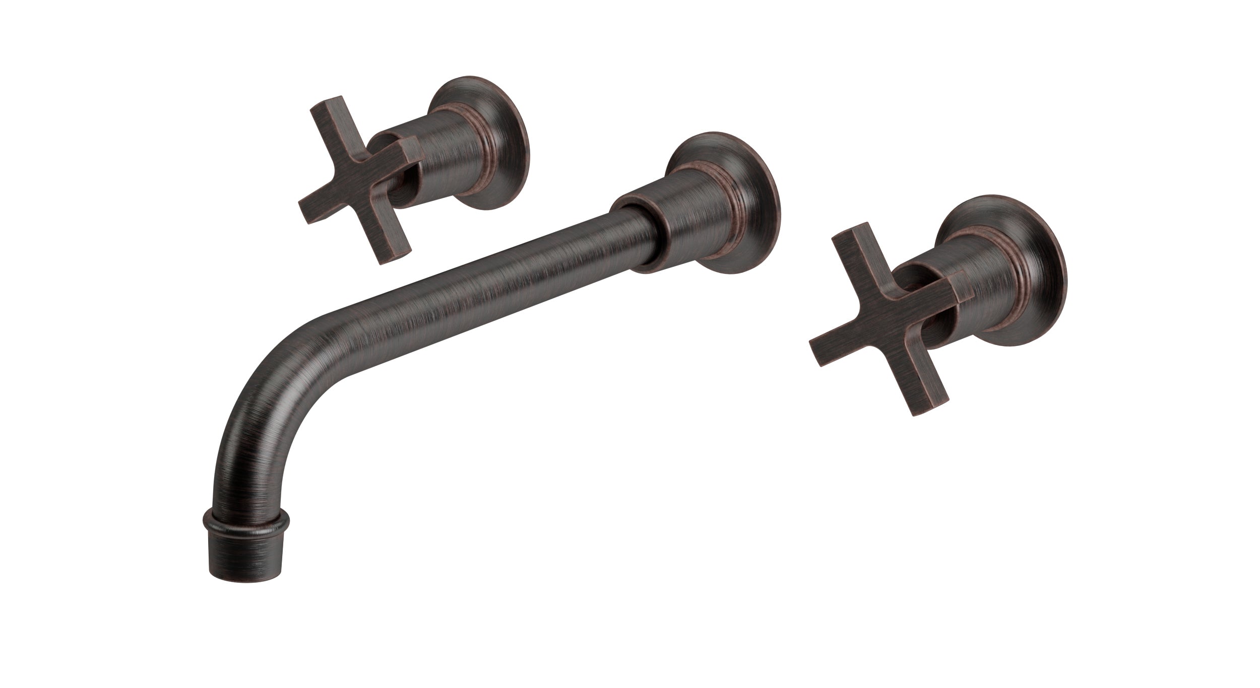 Emerson Two Handle Wall Mount 10" Lavatory Faucet with Classic Cross Handles in Antique Bronze