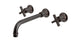 Emerson Two Handle Wall Mount 10" Lavatory Faucet with Classic Cross Handles in Antique Bronze