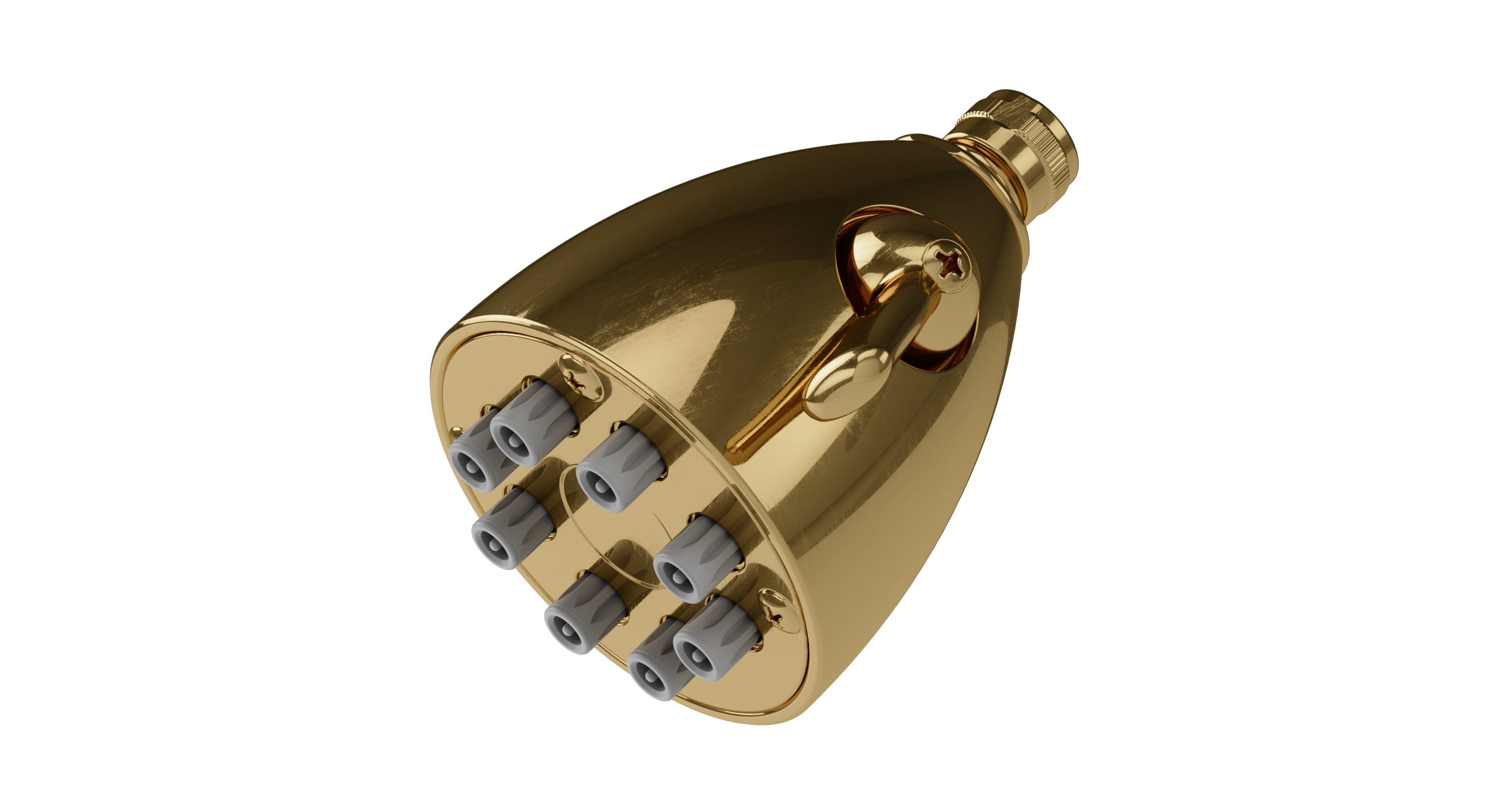 Shower Eight Jet Shower Head in Uncoated Polished Brass
