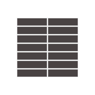 1x4 Straight Set Sheeted Original Ceramic Mosaic Tile in Carbon Gloss