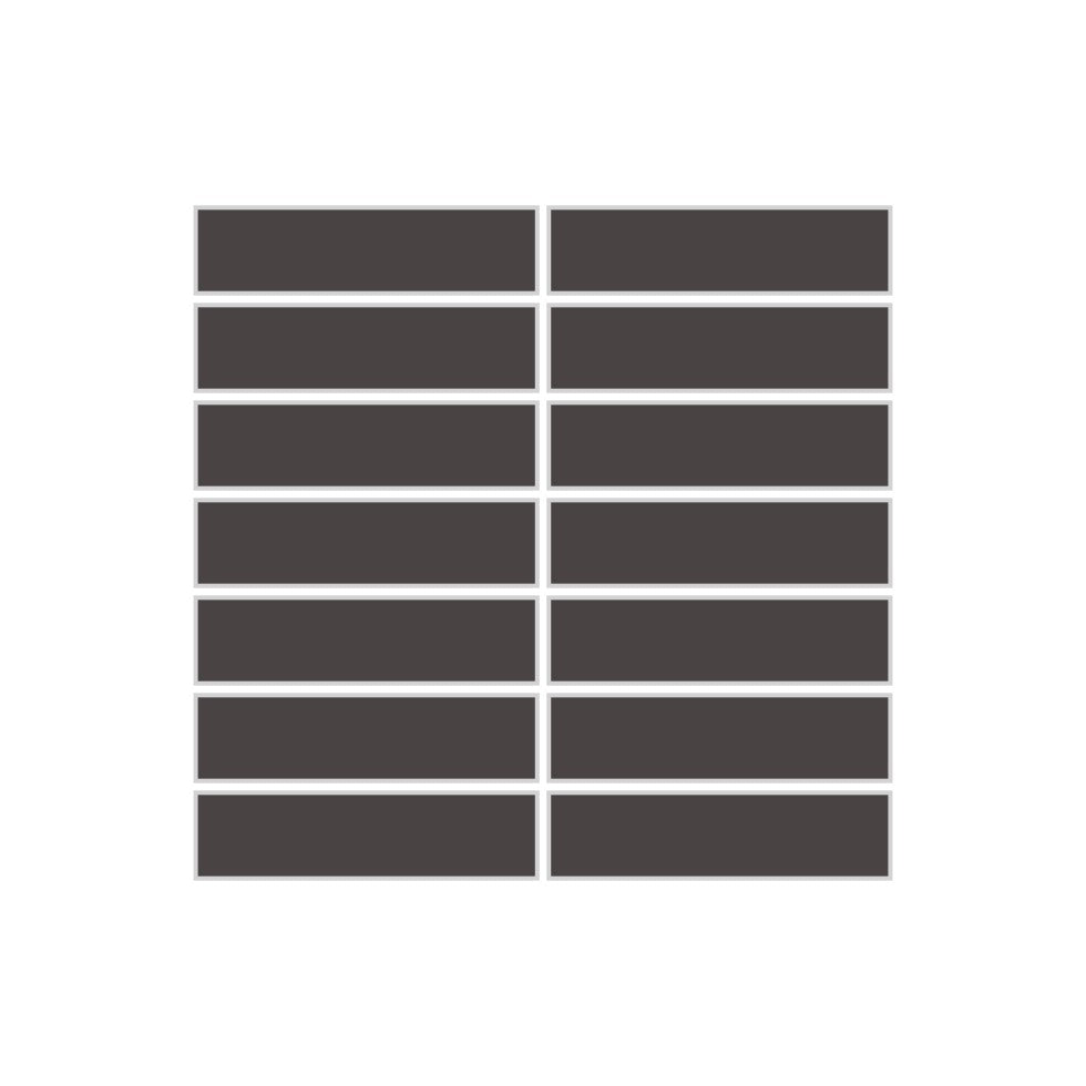 1x4 Straight Set Sheeted Original Ceramic Mosaic Tile in Carbon Gloss