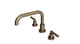 Flatiron Two Handle Deck Mount Squaretop Bath Trim with Linear Lever Handles in Antique Brass