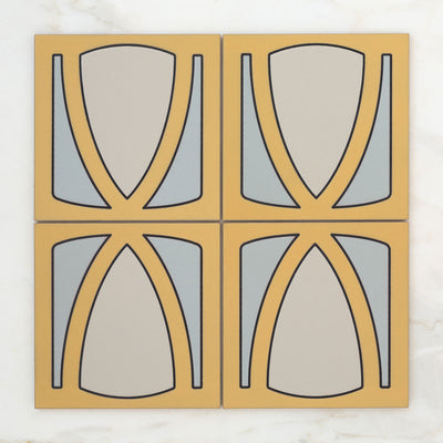 8x8 Handpainted Sample Los Angeles  in Yellow Motif