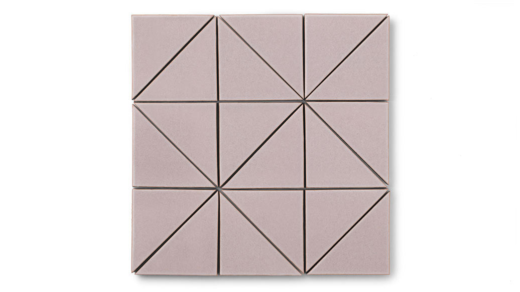 4" Triangle Original Ceramic Tile in Painted Sky Gloss
