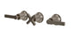 Emerson Three Handle Wall Mount Bath Trim with Diverter/Volume Control and Classic Cross/Classic Lever Handles in Antique Nickel