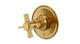 Emerson One Handle Wall Mount Shower Trim with Defined Cross Handle in French Brass