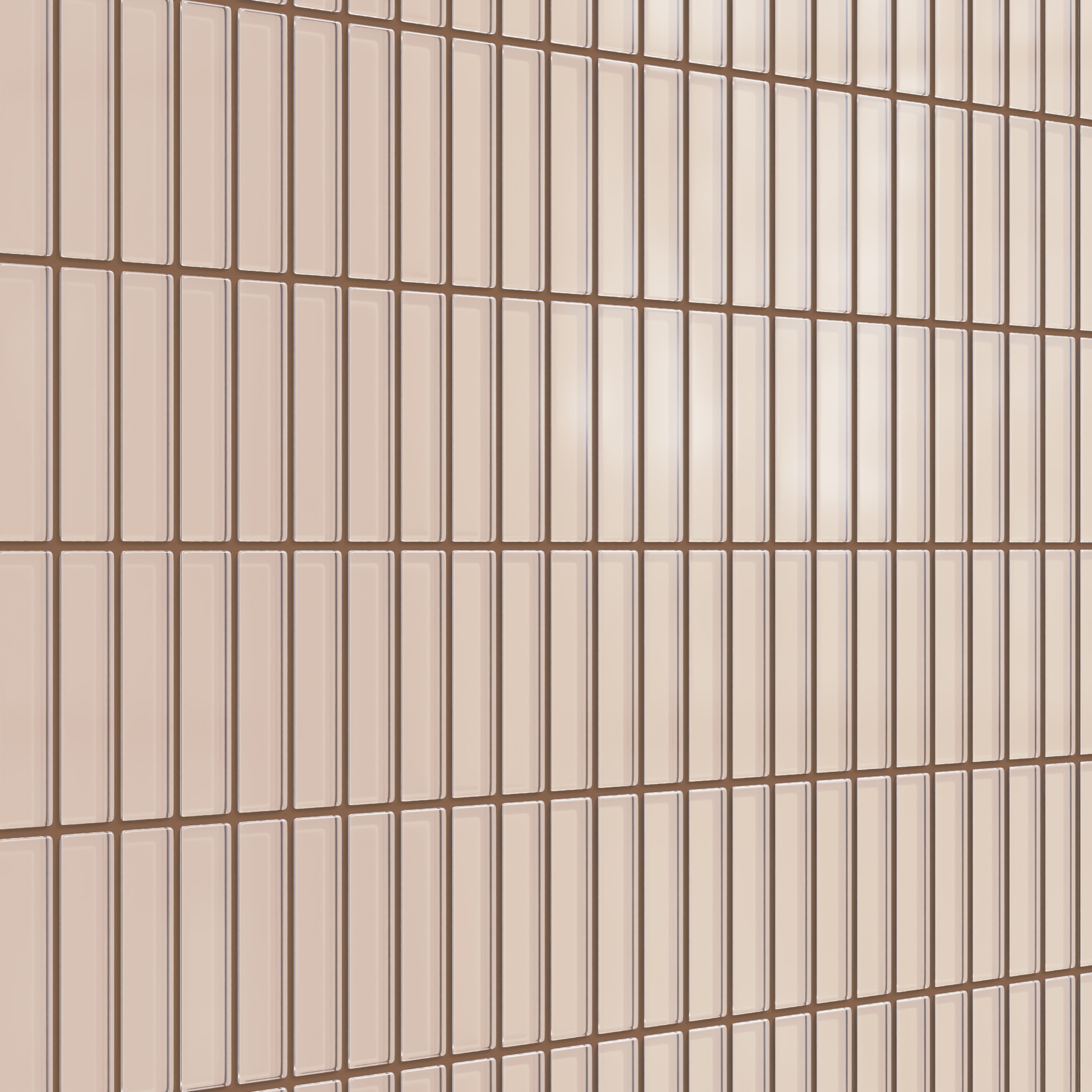 1x4 Straight Set Sheeted Glass Mosaic Tile in Rosy Finch Matte