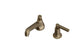 Emerson One Handle Deck Mount Low Hexagon Lavatory Faucet with Classic Lever Handle in Antique Brass