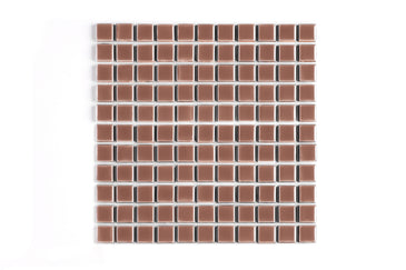 1x1 Straight Set Sheeted Original Ceramic Mosaic Tile in Mauve Gloss