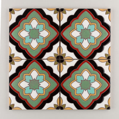 6x6 Handpainted Sample Cordoba  in Warm Motif