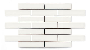 1x4 Half Offset Sheeted Original Ceramic Mosaic Tile in Calcite Matte
