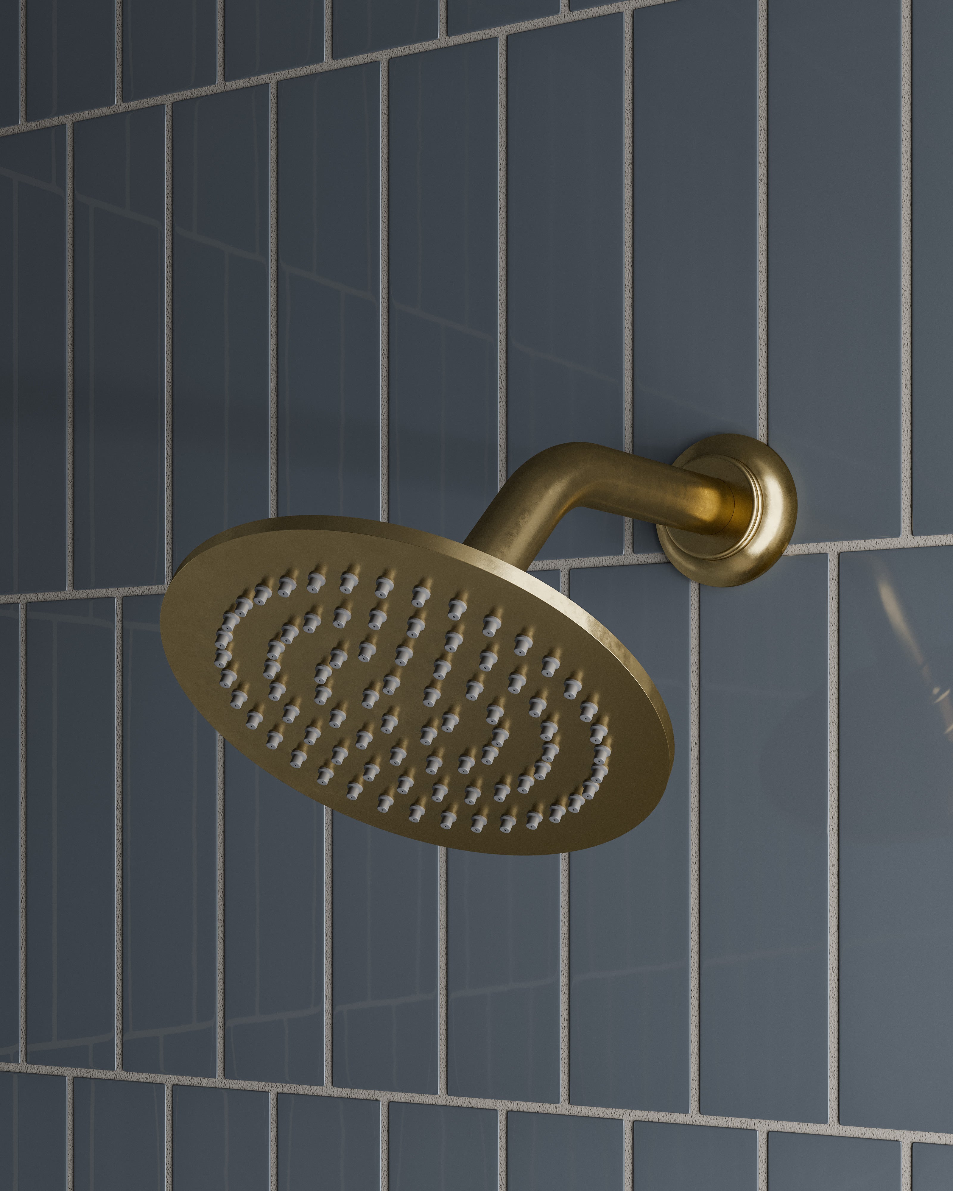 Emerson 45-Degree 8" Shower Arm with Flange in French Brass