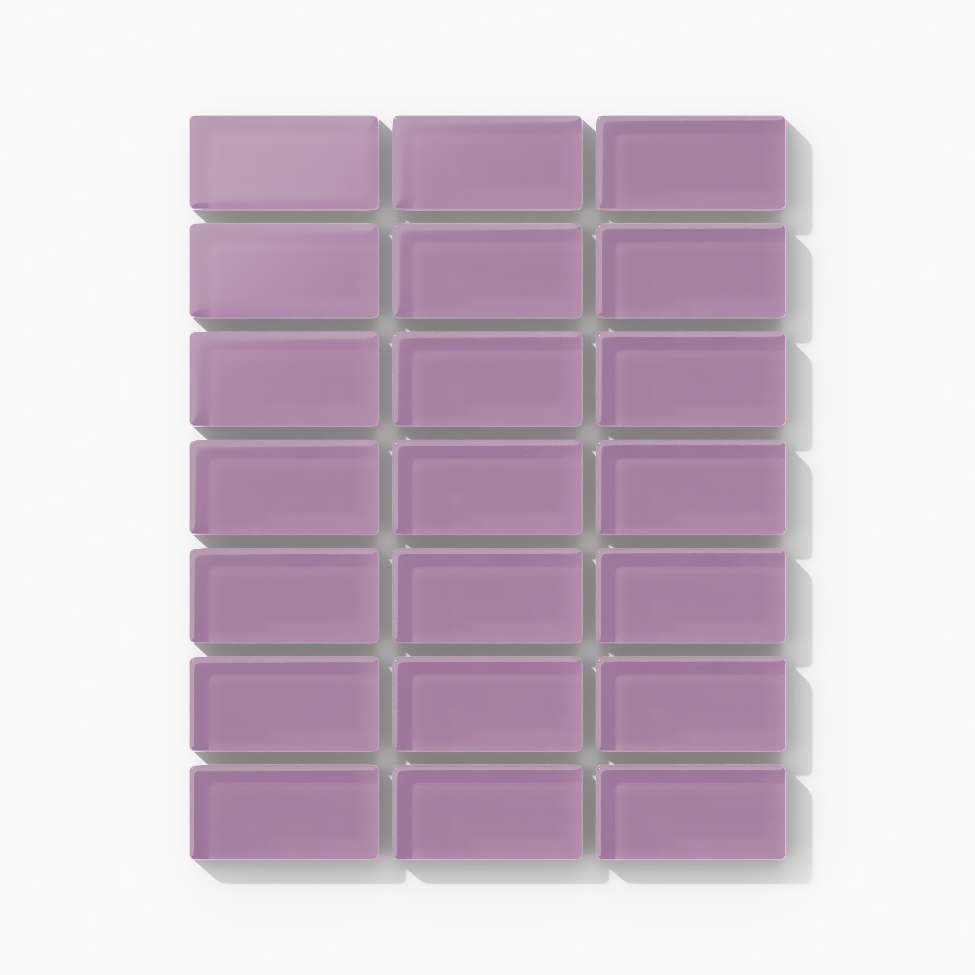 1x2 Straight Set Sheeted Glass Mosaic Tile in Waxbill Matte
