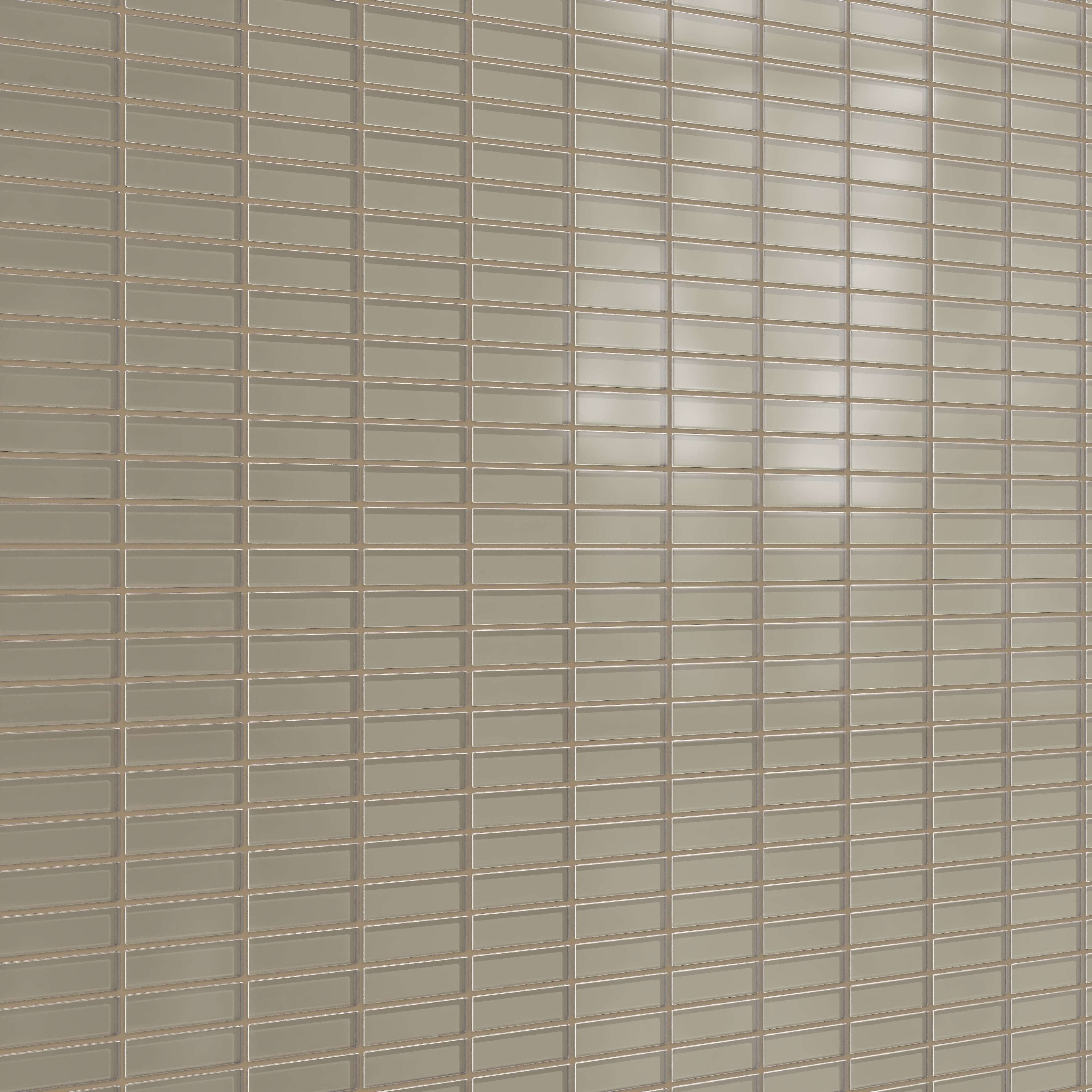 1x4 Straight Set Sheeted Glass Mosaic Tile in Quail Matte