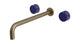 Foundry Two Handle Wall Mount 12" Lavatory Faucet with Groove Ceramic Knob Handles in Antique Nickel