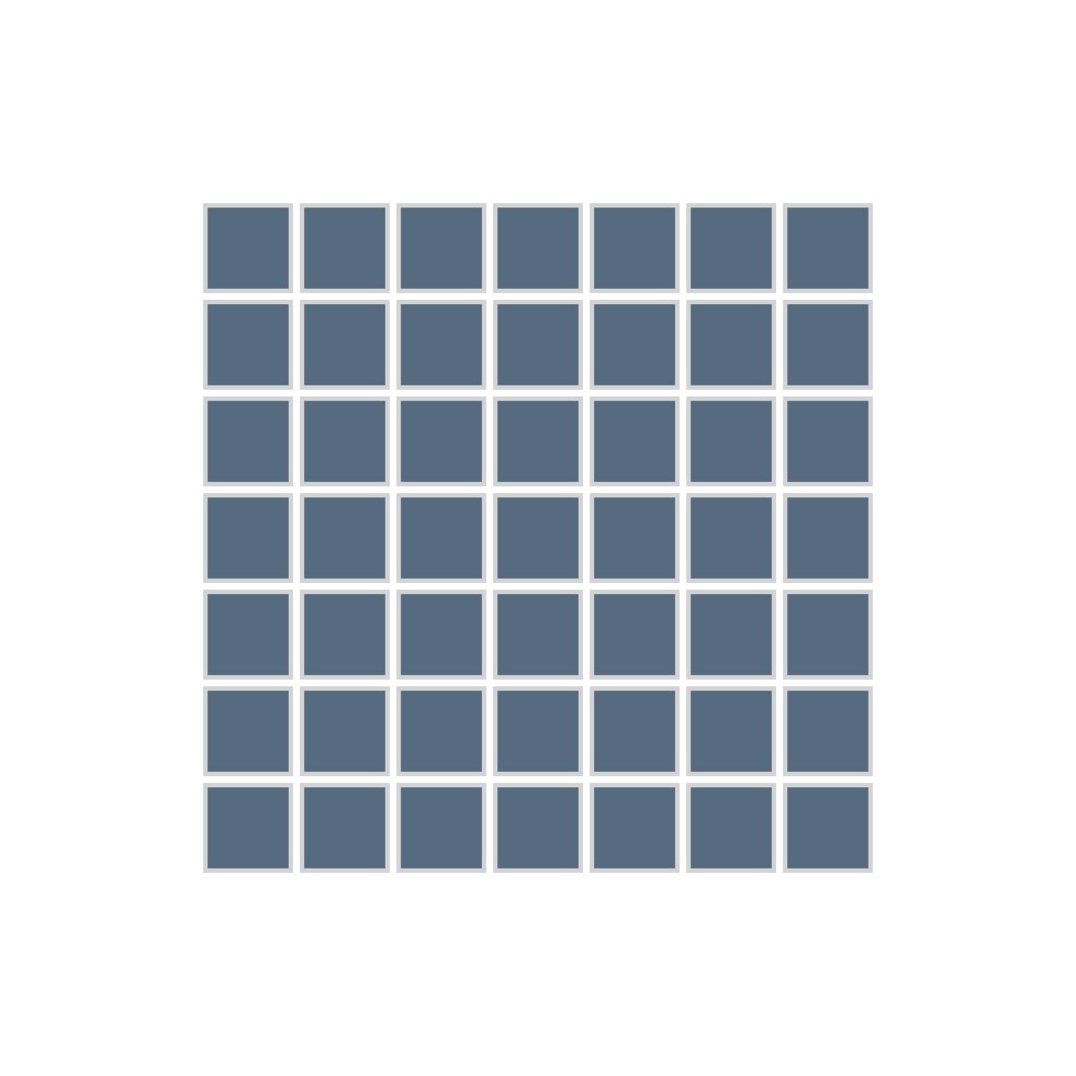 1x1 Straight Set Sheeted Original Ceramic Mosaic Tile in Slate Blue Gloss