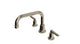 Emerson Two Handle Deck Mount Squaretop Bath Trim with Classic Lever Handles in Polished Nickel