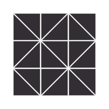 3" Triangle Sheeted - Quadrant Original Ceramic Mosaic Tile in Graphite