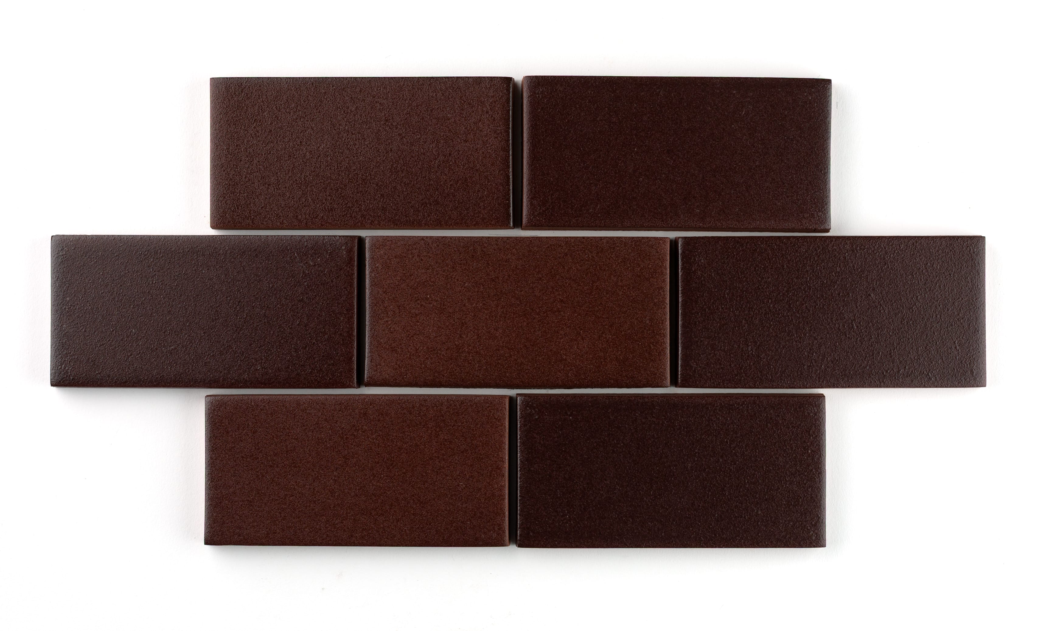 2x2 Straight Set Sheeted Original Ceramic Mosaic Tile in Redwood