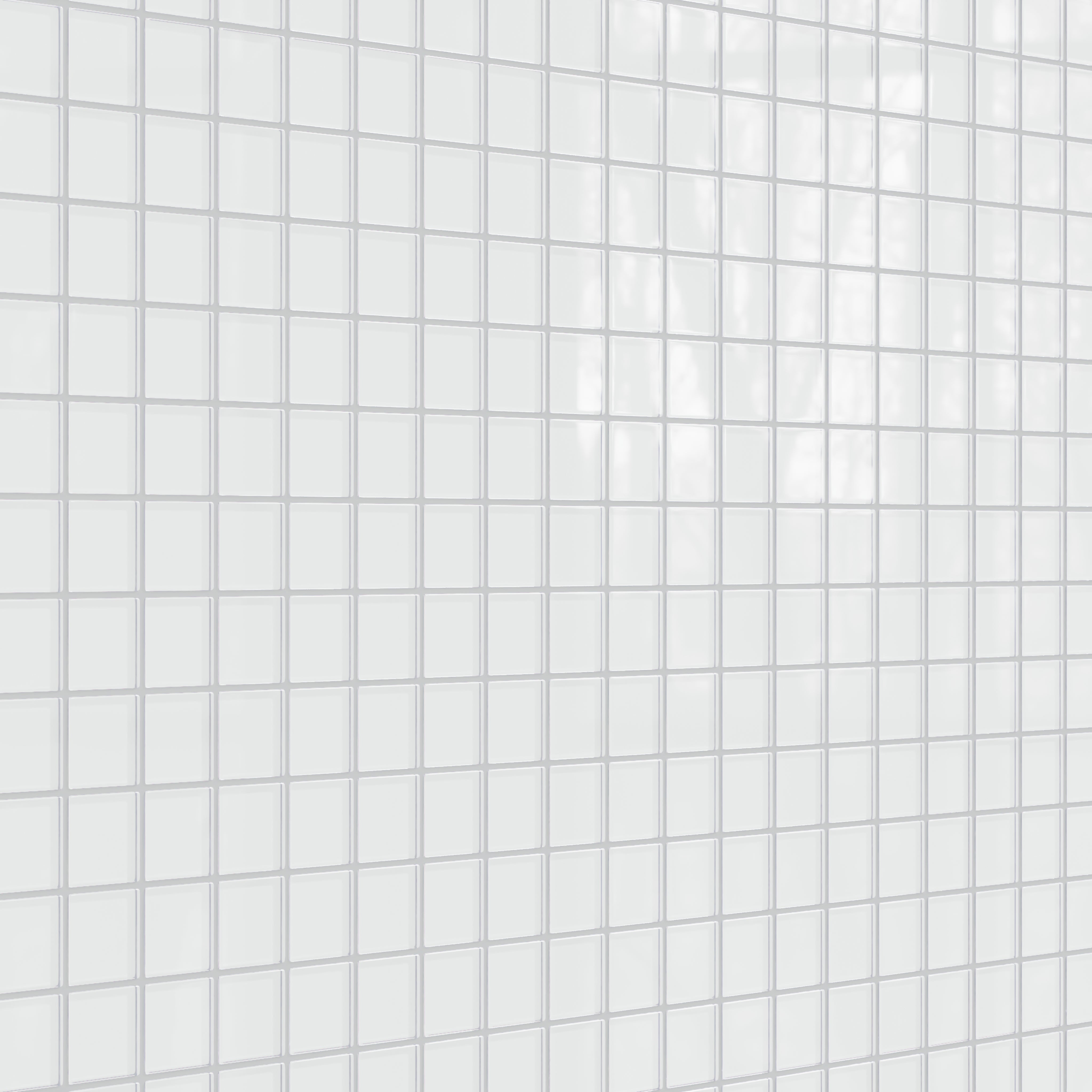 2x2 Straight Set Sheeted Glass Mosaic Tile in Egret Gloss